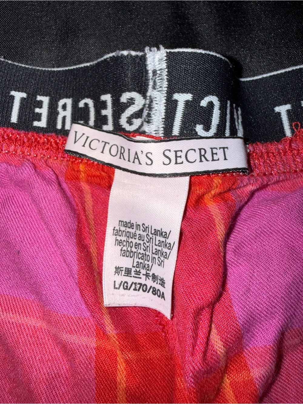 Victoria's Secret Pink & Orange Plaid Lounge Pants - Picture 4 of 4